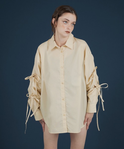 ブロードリボンオーバーサイズブラウスシャツ（シャツ/ブラウス