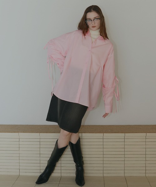 ブロードリボンオーバーサイズブラウスシャツ（シャツ/ブラウス