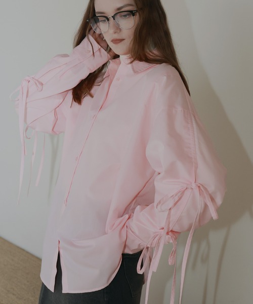 ブロードリボンオーバーサイズブラウスシャツ（シャツ/ブラウス