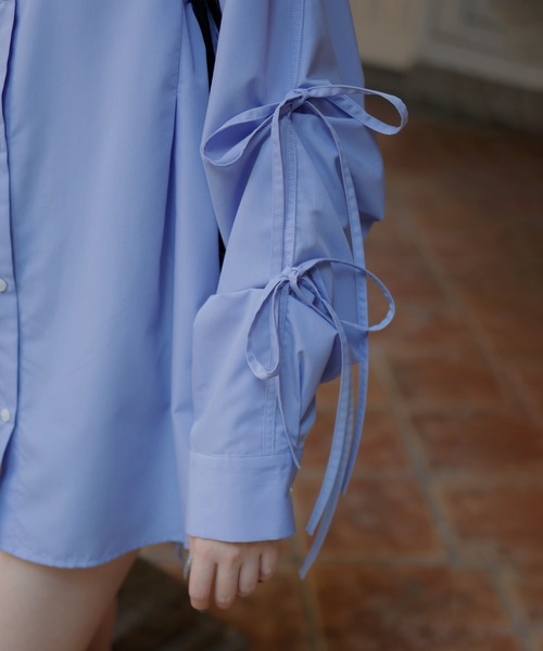 Mili affinity（ミリアフィニティー）の「ブロードリボンオーバーサイズブラウスシャツ（シャツ/ブラウス・レディース・ブラック/オフホワイト/ブルー/イエロー/ピンク・FREE）」の16枚目の写真