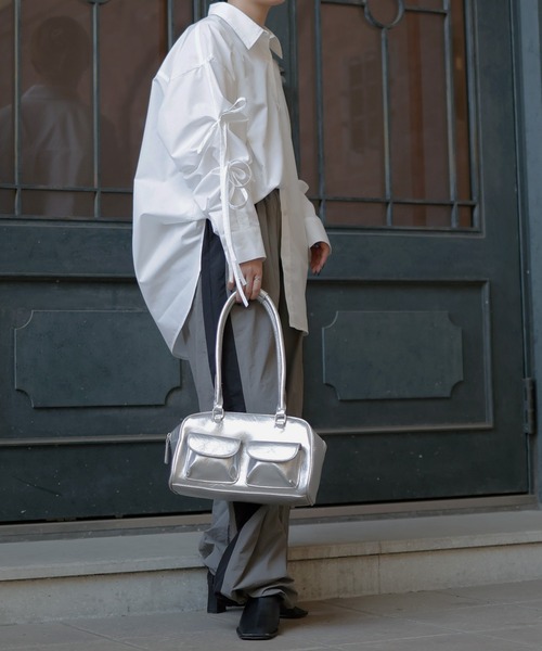 Mili affinity（ミリアフィニティー）の「ブロードリボンオーバーサイズブラウスシャツ（シャツ/ブラウス・レディース・ブラック/オフホワイト/ブルー/イエロー/ピンク・FREE）」の13枚目の写真