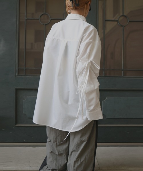 Mili affinity（ミリアフィニティー）の「ブロードリボンオーバーサイズブラウスシャツ（シャツ/ブラウス・レディース・ブラック/オフホワイト/ブルー/イエロー/ピンク・FREE）」の11枚目の写真