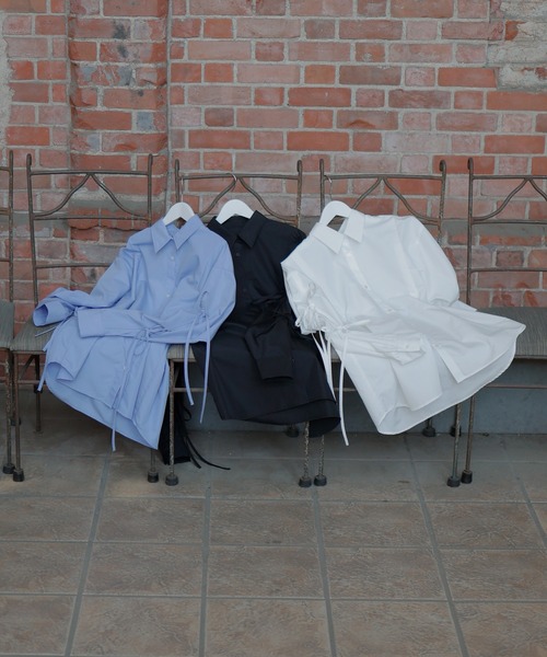 Mili affinity（ミリアフィニティー）の「ブロードリボンオーバーサイズブラウスシャツ（シャツ/ブラウス・レディース・ブラック/オフホワイト/ブルー/イエロー/ピンク・FREE）」の8枚目の写真