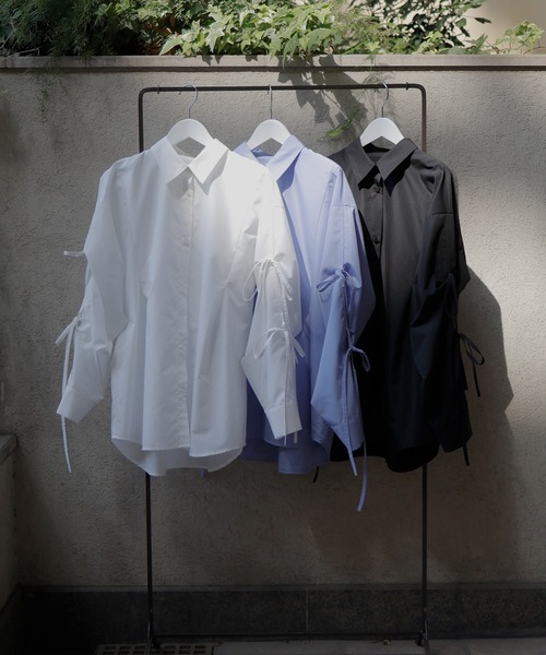 Mili affinity（ミリアフィニティー）の「ブロードリボンオーバーサイズブラウスシャツ（シャツ/ブラウス・レディース・ブラック/オフホワイト/ブルー/イエロー/ピンク・FREE）」の7枚目の写真