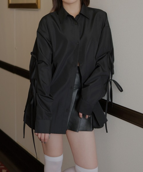 ブロードリボンオーバーサイズブラウスシャツ（シャツ/ブラウス