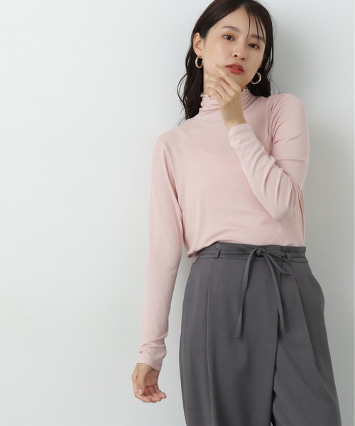 N.（N. Natural Beauty Basic）（エヌエヌナチュラルビューティーベーシック）の「◆◇ハイネックシアーインナー（Tシャツ/カットソー・レディース・ブラック/オフホワイト/グレー/ピンク・MEDIUM）」の4枚目の写真