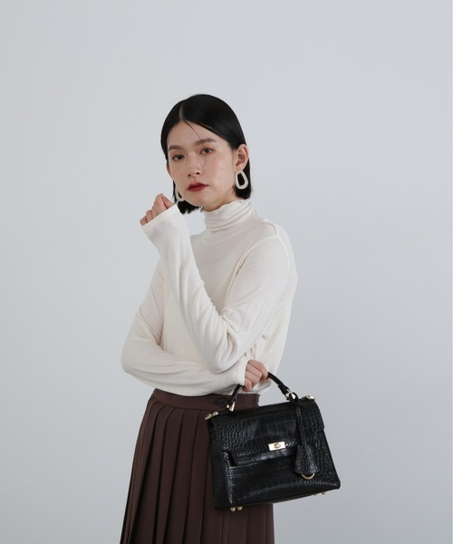 N.（N. Natural Beauty Basic）（エヌエヌナチュラルビューティーベーシック）の「◆◇ハイネックシアーインナー（Tシャツ/カットソー・レディース・ブラック/オフホワイト/グレー/ピンク・MEDIUM）」の6枚目の写真