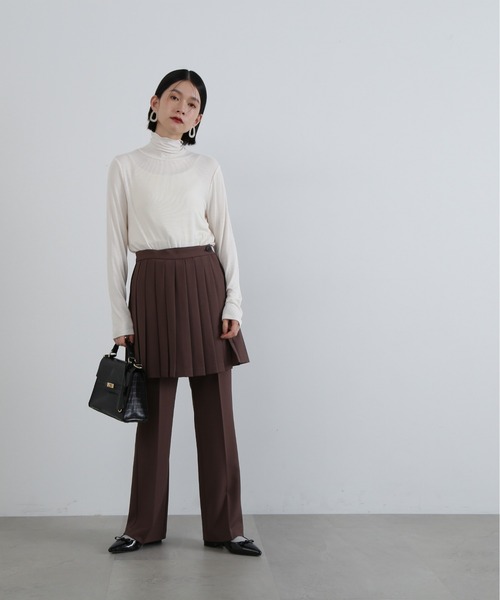 N.（N. Natural Beauty Basic）（エヌエヌナチュラルビューティーベーシック）の「◆◇ハイネックシアーインナー（Tシャツ/カットソー・レディース・ブラック/オフホワイト/グレー/ピンク・MEDIUM）」の9枚目の写真