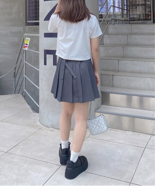 INGNI（イング）の「メタルハートロゴショートTシャツ（Tシャツ/カットソー・レディース・オフホワイト/ライトブルー/ブラック・M）」の9枚目の写真