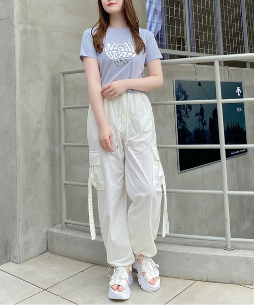 INGNI（イング）の「メタルハートロゴショートTシャツ（Tシャツ/カットソー・レディース・オフホワイト/ライトブルー/ブラック・M）」の22枚目の写真