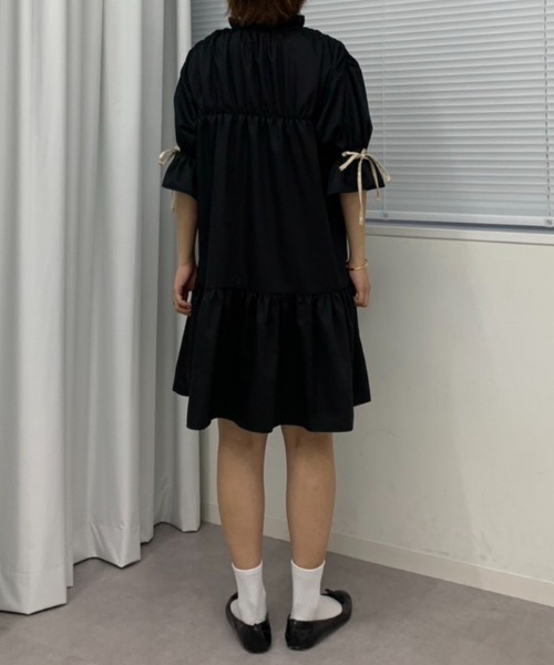 kutir(クティール)の「【クティールとレトロ】ジャガードアソートフリルリボンミニワンピース(ワンピース・レディース・ベージュ/オフホワイト/ブラック・FREE)」の15枚目の写真