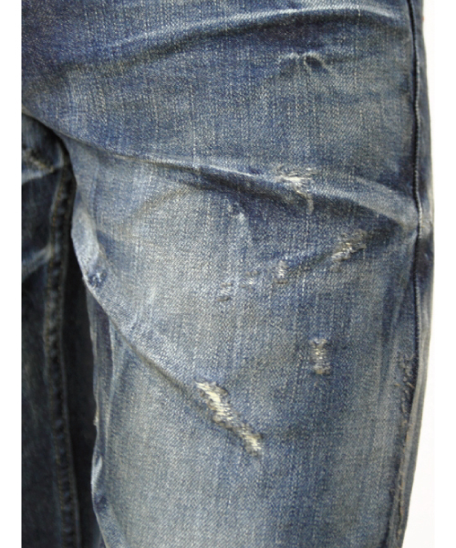 JACKROSE(ジャックローズ)の「ハイパーストレッチパンクロックダメージデニム(デニムパンツ・メンズ・インディゴブルー/サックスブルー/ブラック・S/XL/L/M)」の4枚目の写真
