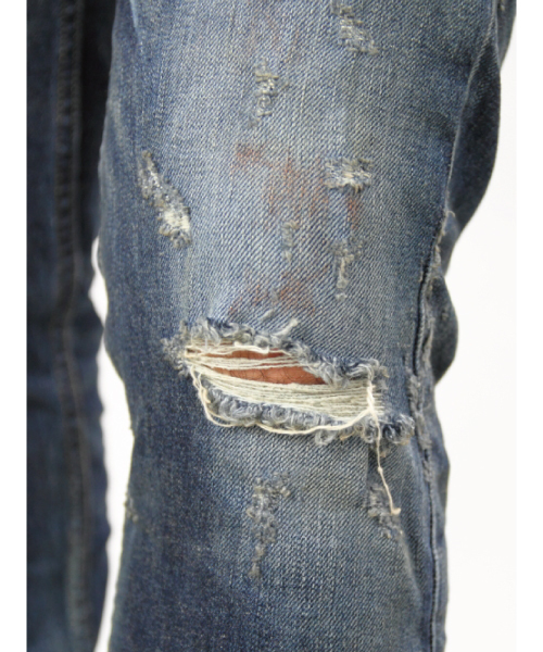 JACKROSE(ジャックローズ)の「ハイパーストレッチパンクロックダメージデニム(デニムパンツ・メンズ・インディゴブルー/サックスブルー/ブラック・S/XL/L/M)」の5枚目の写真