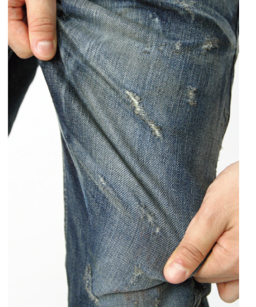 JACKROSE(ジャックローズ)の「ハイパーストレッチパンクロックダメージデニム(デニムパンツ・メンズ・インディゴブルー/サックスブルー/ブラック・S/XL/L/M)」の6枚目の写真