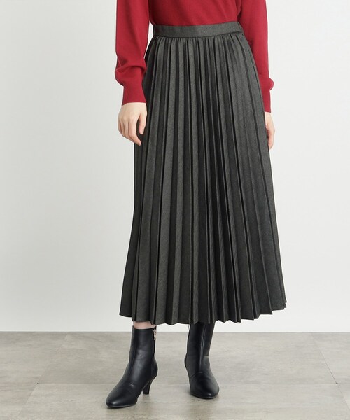 grove(グローブ)の「◆ヘリンボン/チェックランダムプリーツスカート(スカート・レディース・ブラウン系その他/グリーン/チャコールグレー/ブラック系1・03/02/01/04/05)」の6枚目の写真