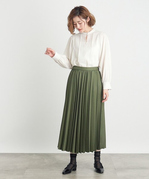 grove(グローブ)の「◆ヘリンボン/チェックランダムプリーツスカート(スカート・レディース・ブラウン系その他/グリーン/チャコールグレー/ブラック系1・03/02/01/04/05)」の12枚目の写真