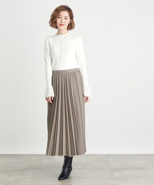 grove(グローブ)の「◆ヘリンボン/チェックランダムプリーツスカート(スカート・レディース・ブラウン系その他/グリーン/チャコールグレー/ブラック系1・03/02/01/04/05)」の16枚目の写真