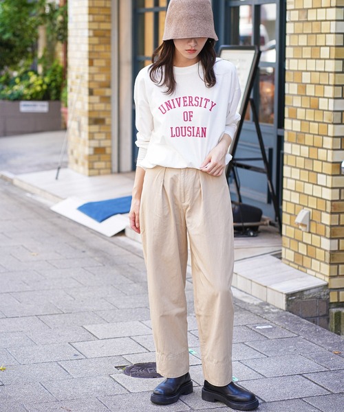 mili an deni(ミリアンデニ)の「カレッジプリントロンT(Tシャツ/カットソー・レディース・ネイビー/ブラック/チャコールグレー/オフホワイト・L/M)」の17枚目の写真