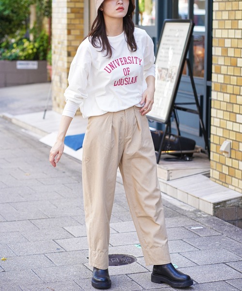mili an deni(ミリアンデニ)の「カレッジプリントロンT(Tシャツ/カットソー・レディース・ネイビー/ブラック/チャコールグレー/オフホワイト・L/M)」の18枚目の写真