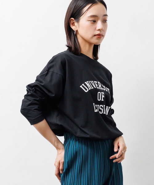 mili an deni(ミリアンデニ)の「カレッジプリントロンT(Tシャツ/カットソー・レディース・ネイビー/ブラック/チャコールグレー/オフホワイト・L/M)」の19枚目の写真