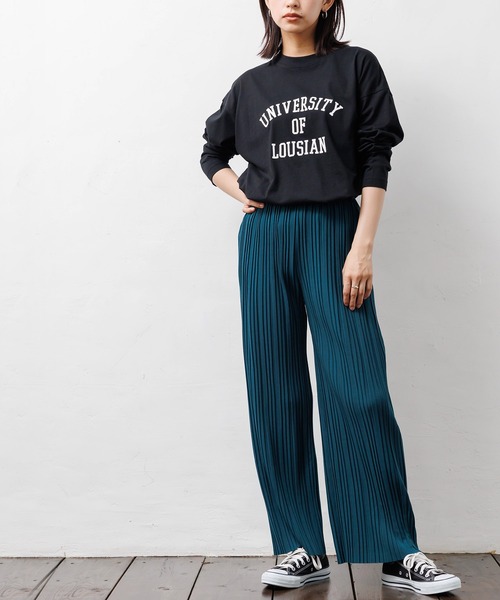 mili an deni(ミリアンデニ)の「カレッジプリントロンT(Tシャツ/カットソー・レディース・ネイビー/ブラック/チャコールグレー/オフホワイト・L/M)」の20枚目の写真