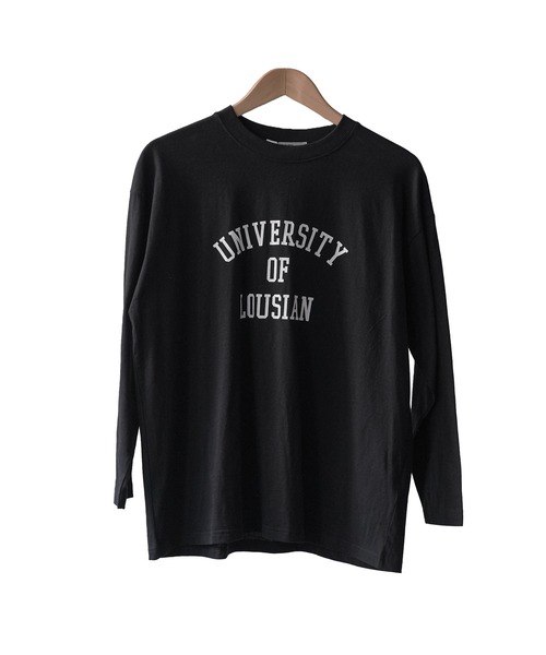 mili an deni(ミリアンデニ)の「カレッジプリントロンT(Tシャツ/カットソー・レディース・ネイビー/ブラック/チャコールグレー/オフホワイト・L/M)」の14枚目の写真