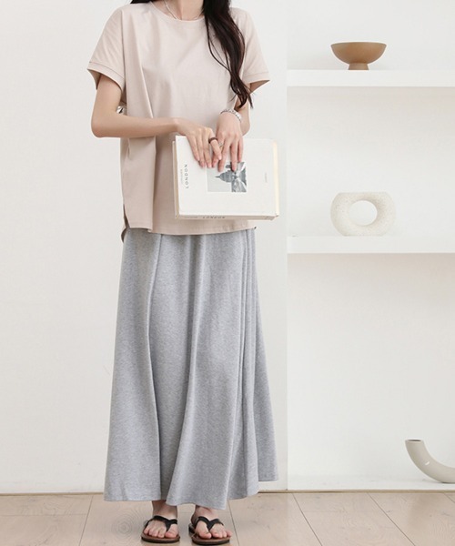 Doux Belle（ドゥーベル）の「落ち感フレアスカート（スカート・レディース・ダークグレー/ブラック/ライトグレー/グリーン/ベージュ・FREE）」の8枚目の写真