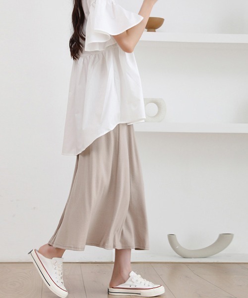 Doux Belle（ドゥーベル）の「落ち感フレアスカート（スカート・レディース・ダークグレー/ブラック/ライトグレー/グリーン/ベージュ・FREE）」の13枚目の写真