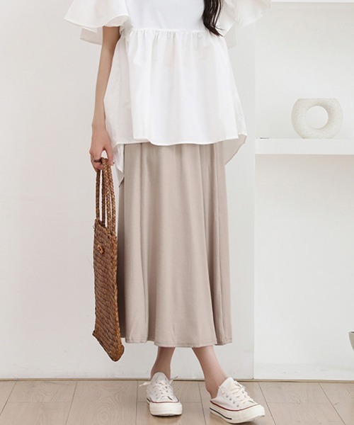 Doux Belle（ドゥーベル）の「落ち感フレアスカート（スカート・レディース・ダークグレー/ブラック/ライトグレー/グリーン/ベージュ・FREE）」の14枚目の写真