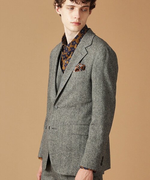 【セール】【3ピース対応/日本製】ネップ ホームスパン ジャケット（テーラードジャケット）｜40ct＆525（フォーティーカラッツアンドゴーニーゴ）