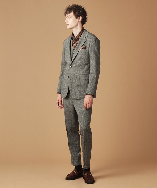 【セール】【3ピース対応/日本製】ネップ ホームスパン ジャケット（テーラードジャケット）｜40ct＆525（フォーティーカラッツアンドゴーニーゴ）