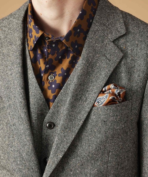 【セール】【3ピース対応/日本製】ネップ ホームスパン ジャケット（テーラードジャケット）｜40ct＆525（フォーティーカラッツアンドゴーニーゴ）