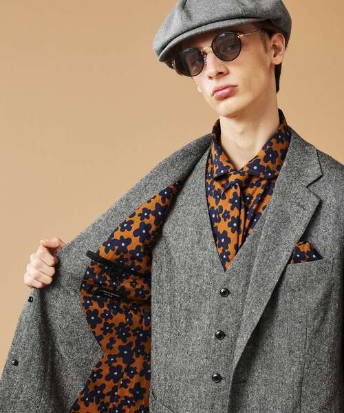 【セール】【3ピース対応/日本製】ネップ ホームスパン ジャケット（テーラードジャケット）｜40ct＆525（フォーティーカラッツアンドゴーニーゴ）