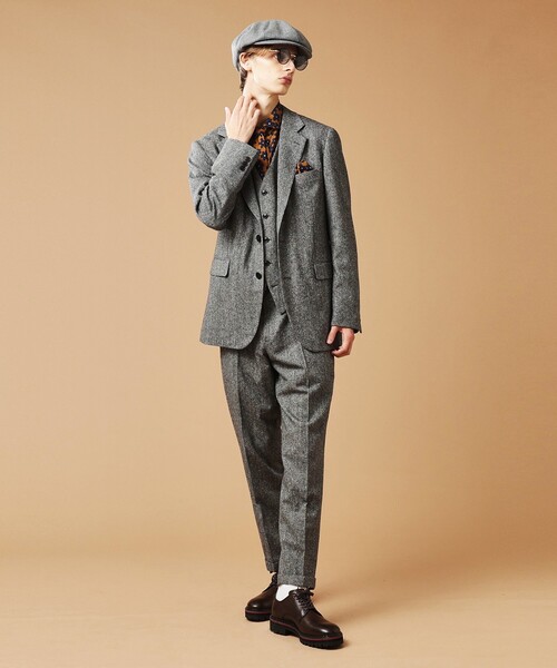 【セール】【3ピース対応/日本製】ネップ ホームスパン ジャケット（テーラードジャケット）｜40ct＆525（フォーティーカラッツアンドゴーニーゴ）