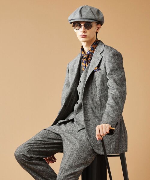 【セール】【3ピース対応/日本製】ネップ ホームスパン ジャケット（テーラードジャケット）｜40ct＆525（フォーティーカラッツアンドゴーニーゴ）