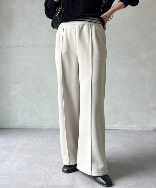 軽量ボンディングウエストラインワイドパンツ（その他パンツ）｜Chez toi（シェトワ） 4,961円
