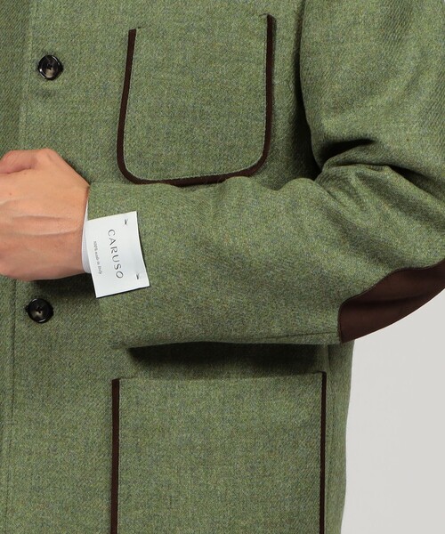 26万 新品【CARUSO ITALY】全天候型 撥水 ジャケット 深緑 2RJ 26万