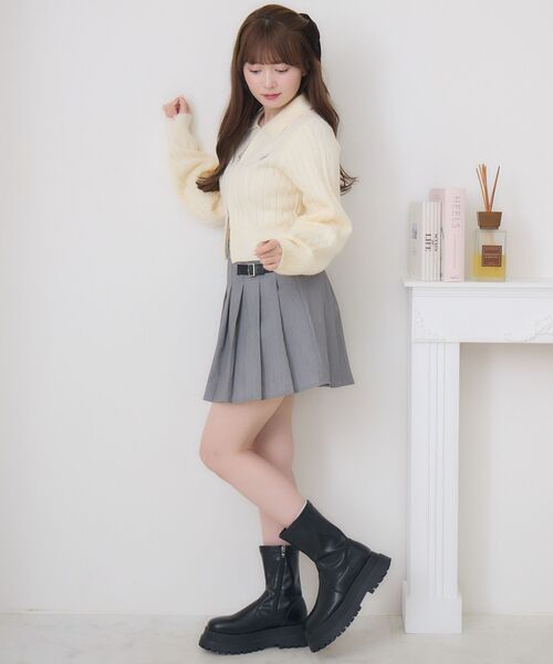 ems excite（エムズエキサイト）の「WZIPケーブルNT（ニット/セーター・レディース・ナチュラル/ダークグレー/ピンク/ブルー・FREE）」の18枚目の写真