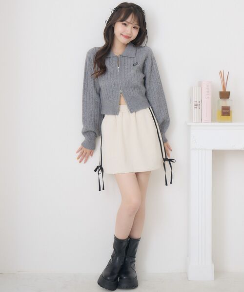 ems excite（エムズエキサイト）の「WZIPケーブルNT（ニット/セーター・レディース・ナチュラル/ダークグレー/ピンク/ブルー・FREE）」の12枚目の写真