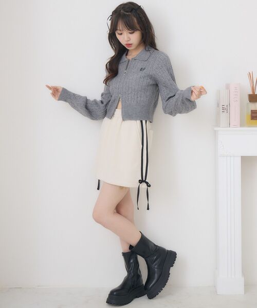 ems excite（エムズエキサイト）の「WZIPケーブルNT（ニット/セーター・レディース・ナチュラル/ダークグレー/ピンク/ブルー・FREE）」の14枚目の写真