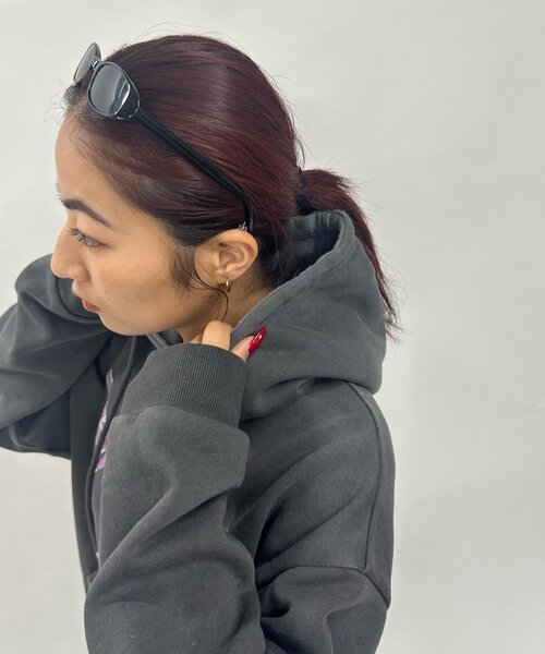 WHO'S WHO gallery(フーズフーギャラリー)の「*2サイズ展開あり【KOOKY'N/クーキー】BRONX パーカー(パーカー・レディース・パープル/ネイビー/レッド/ライトグレー/サックスブルー/ブラック/チャコールグレー・MEDIUM/LARGE)」の17枚目の写真