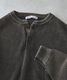 CALIFORNIA フェードコットン ヘンリーネックニット