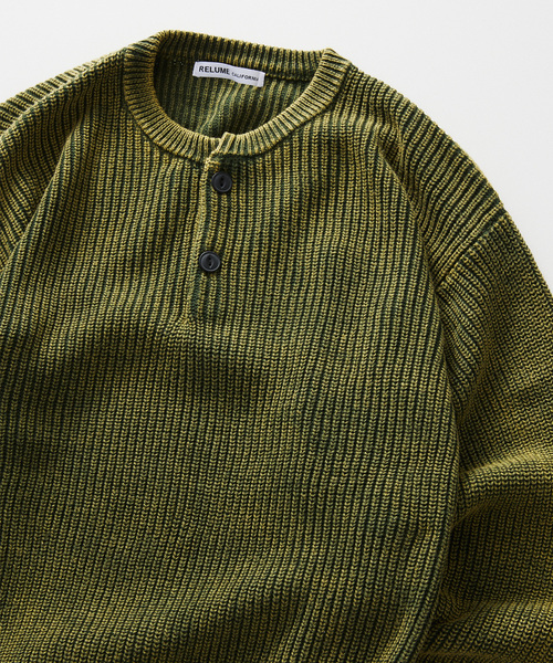 JOURNAL STANDARD relume（ジャーナルスタンダード　レリューム）の「CALIFORNIA フェードコットン ヘンリーネックニット（ニット/セーター・メンズ・ブラック/グリーン/ネイビー/レッド・MEDIUM/LARGE）」の11枚目の写真