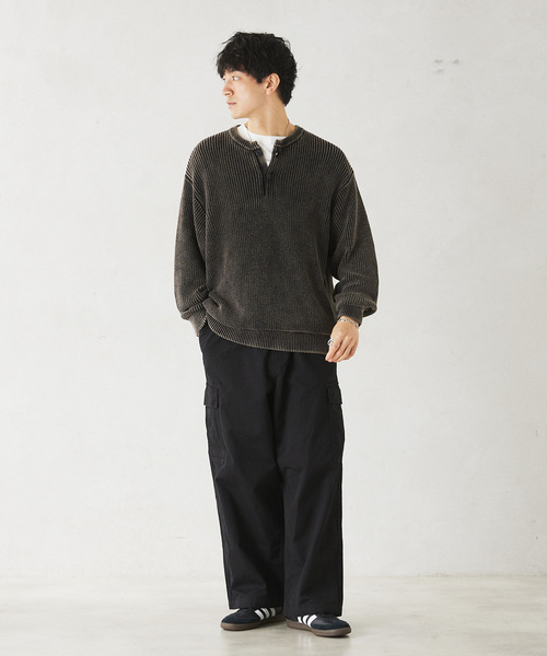 JOURNAL STANDARD relume（ジャーナルスタンダード　レリューム）の「CALIFORNIA フェードコットン ヘンリーネックニット（ニット/セーター・メンズ・ブラック/グリーン/ネイビー/レッド・MEDIUM/LARGE）」の16枚目の写真