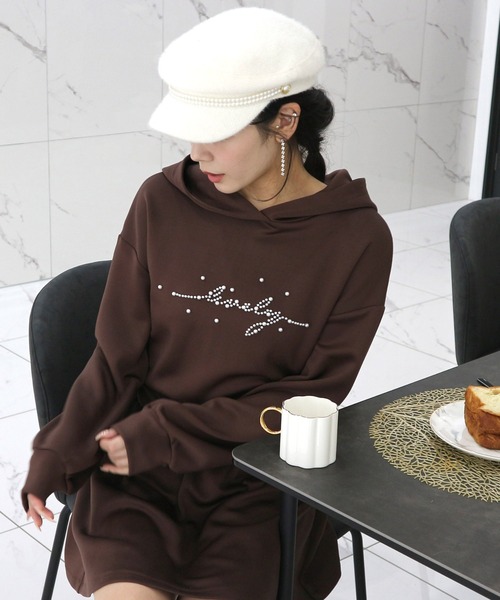 【セール】パールロゴフーディー（Tシャツ/カットソー）｜ROYAL PARTY（ロイヤルパーティー）