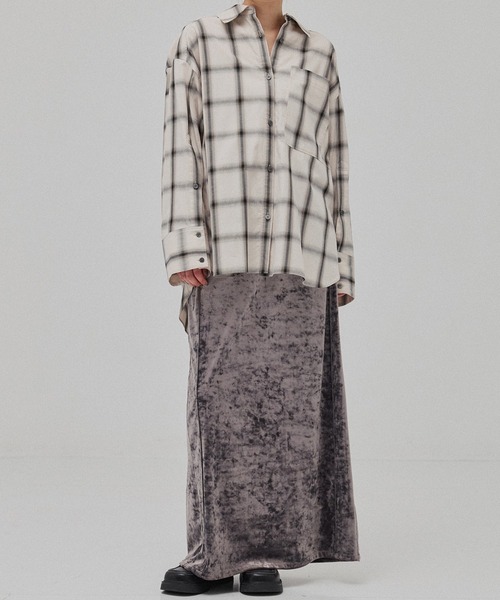 PUBLIC TOKYO（パブリックトウキョウ）の「【残りわずか】ビッグポケットラウンドシャツ（シャツ/ブラウス・レディース・ピンク/ブルー/ホワイト/チェック・FREE）」の16枚目の写真