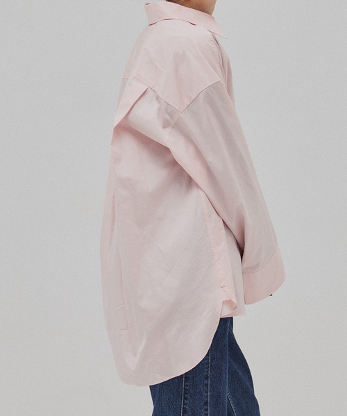 PUBLIC TOKYO（パブリックトウキョウ）の「【残りわずか】ビッグポケットラウンドシャツ（シャツ/ブラウス・レディース・ピンク/ブルー/ホワイト/チェック・FREE）」の12枚目の写真