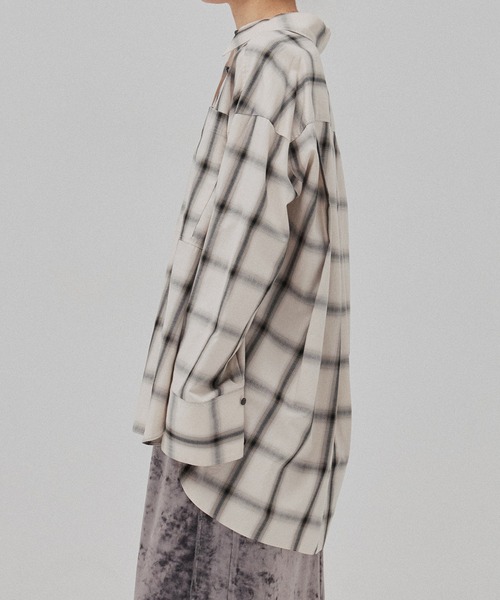 PUBLIC TOKYO（パブリックトウキョウ）の「【残りわずか】ビッグポケットラウンドシャツ（シャツ/ブラウス・レディース・ピンク/ブルー/ホワイト/チェック・FREE）」の10枚目の写真