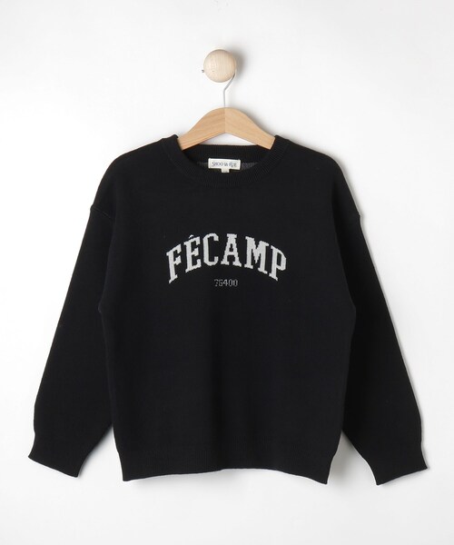 SHOO・LA・RUE（シューラルー）の「◆【110-140cm/男女兼用】スウェットライクロゴニット（ニット/セーター・キッズ・ブラック/サックスブルー/ライトグレー・13/12/11/14）」の2枚目の写真