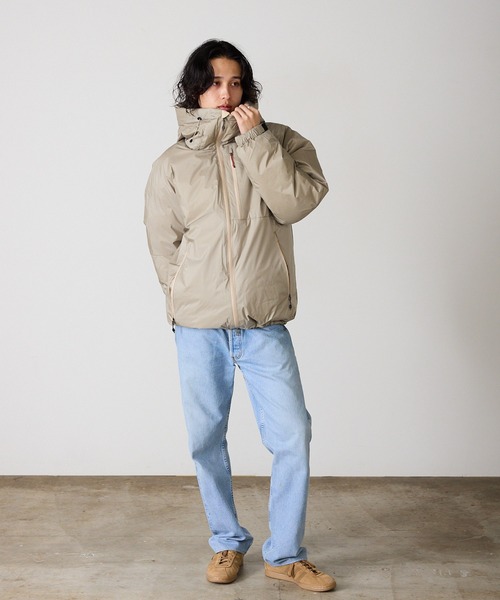 ジャケット・アウター una 送料無料】【JUST ONE LAYER】ダウンファブリック ジップ